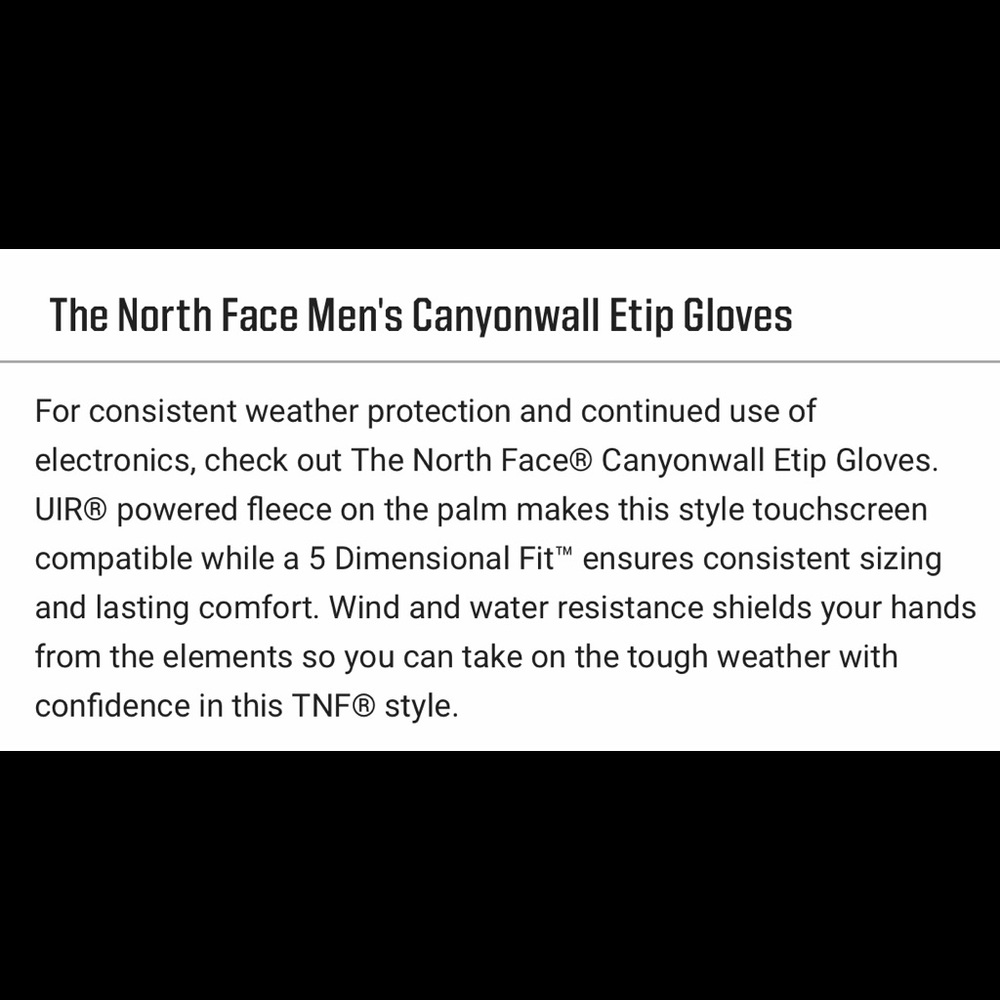 🆕 The North Face Canyonwall ETIP Gloves Unisex - Picture 6 of 7